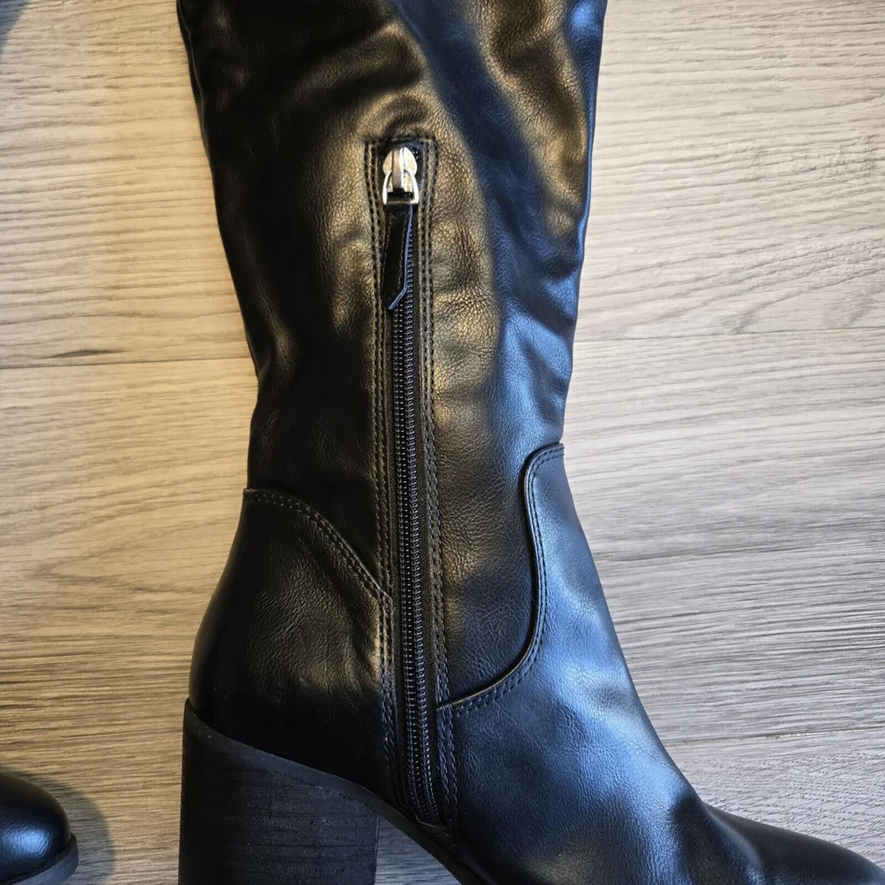 BP Luke Black Faux Leather Over-the-Knee Boots Size 6 NWOB Y2K Whimsigoth Retro